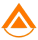 Orange triangle logo on black background.
